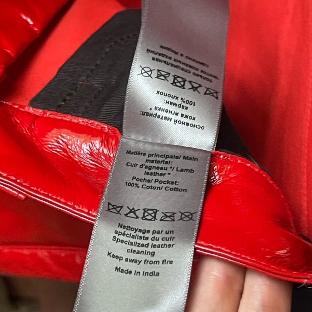 Zadig & Voltaire NWT Red Peko Vinyle 100% Lamb Leather Pant FR 36 CALL OUT - Picture 12 of 16